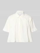 YAS Bluse mit verdeckter Knopfleiste Modell 'SKYMA' in Weiss, Größe 34