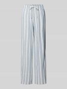 Only Wide Leg Leinenhose mit elastischem Bund Modell 'GOA' in Offwhite...