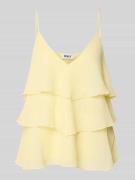 Only Regular Fit Trägertop mit Vollants Modell 'LINN' in Hellgelb, Grö...
