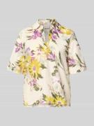 EMME Bluse aus Leinen-Mix mit V-Ausschnitt Modell 'FEROCE' in Offwhite...