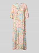 Emily Van den Bergh Maxikleid aus Viskose mit V-Ausschnitt in Pink, Gr...