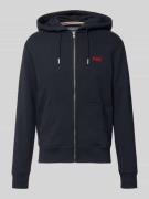 Superdry Sweatjacke mit Kapuze und Logo-Stitching in Dunkelblau, Größe...
