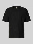 Antony Morato T-Shirt mit Strukturmuster und V-Ausschnitt in Black, Gr...