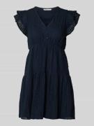 Only Tailliertes Blusenkleid aus Baumwoll-Mix Modell 'HELENA' in Marin...