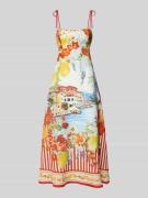 Forever New Midikleid mit Spaghettiträgern und Schnürung in Orange, Gr...