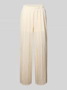 Vero Moda Weite Hose mit Spitzenmuster Modell 'CASSANDRA' in Offwhite,...