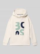 Boss Regular Fit Hoodie aus Baumwoll-Mix in Sand, Größe 140