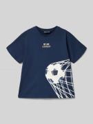 Mayoral Regular Fit T-Shirt mit Statement-Print in Marine, Größe 116