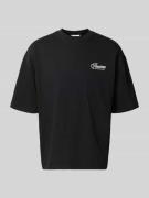 REVIEW T-Shirt mit Logo- und Statement-Print in Black, Größe L
