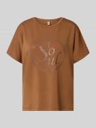 Soyaconcept T-Shirt mit Statement-Print Modell 'BANU' in Hellbraun, Gr...