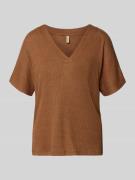 Soyaconcept Strickshirt mit V-Ausschnitt Modell 'Delia' in Hellbraun, ...