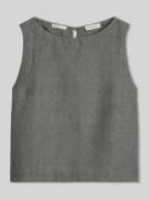 Marc O'Polo Regular Fit Blusentop aus reinem Leinen in Mittelgrau Mela...