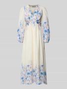 Neo Noir Maxikleid mit V-Ausschnitt Modell 'SILFI' in Weiss, Größe 34