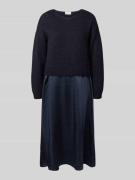 ROBE LÉGÈRE Midikleid im Double-Layer-Look in Marine, Größe 36