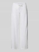 Gina Tricot Mid Waist Hose aus Leinen-Baumwoll-Mix in Weiss, Größe 36