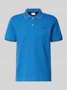 CHAMPION Slim Fit Poloshirt mit Label-Stitching in Ocean, Größe L