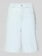 Jake*s Casual Bermudas in Denim-Optik mit Perlen in Hellblau Melange, ...