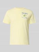 MC2 Saint Barth T-Shirt mit Stitchings Modell 'PORTOFINO' in Hellgelb,...