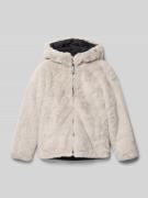 Garcia Regular Fit Winterjacke mit Kunstfellbesatz in Black, Größe 140