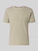 Lindbergh T-Shirt in Jaquard-Strick mit Rundhalsausschnitt in Oliv, Gr...