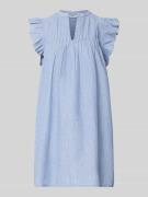 mbyM Knielanges Kleid mit Rüschenärmeln Modell 'Gemala' in Blau, Größe...