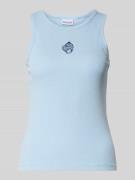 Pieces Slim Fit Top aus Baumwoll-Mix Modell 'MAY' in Hellblau, Größe L