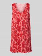 Pieces Fließendes Freizeitkleid mit Allover-Muster in Rot Melange, Grö...