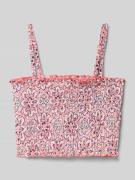 s.Oliver RED LABEL Slim Fit Crop Top mit Allover-Muster in Rosa, Größe...