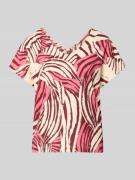 s.Oliver RED LABEL Relaxed Fit T-Shirt mit Allover-Muster in Pink, Grö...