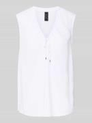 Marc Cain Regular Fit Bluse mit Zierschleife in Weiss, Größe 34