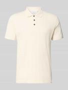 Lindbergh Regular Fit Poloshirt mit kurzer Knopfleiste in Offwhite, Gr...