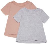 Luca &  Lola Malena T-Shirt 2er-Pack, Grey Melange/Adobe Rose 122-128