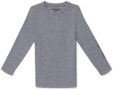 Hyperfied Jersey Logo Long Sleeve Top, Grey Melange 146–152