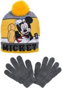 Disney Micky Maus Mütze und Handschuhe, Grey, Größe 52
