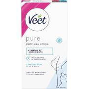 Veet Pure Wax Strips Sensitive Skin Legs & Body 20 St.