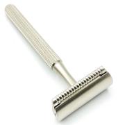 Parker Shaving 78R Satin Chrome- Unisex Textured Long Handle Thre