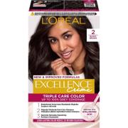 L'Oréal Paris Excellence Crème Triple Care Color 2 Black-Brown