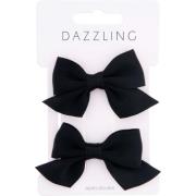 Dazzling Christmas Collection Bow Barrette 2-Pack Black