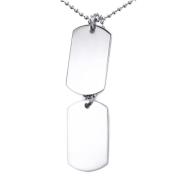 Auxere Double Dog Tag Halskette Rostfreier Stahl KXD0281