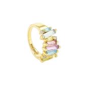 Suzanne Kalan Rainbow Mix Baguette Ring 14 kt. Gold 0,10 ct. PR548-YGP...