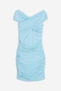 H&M Drapiertes Off-Shoulder-Kleid Hellblau, Party kleider in Größe L. ...