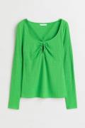 H&M Geripptes Jerseyshirt Knallgrün, Tops in Größe XS. Farbe: Bright g...