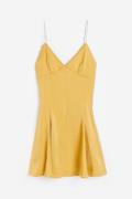 H&M Kleid mit Strassträgern Gelb, Party kleider in Größe L. Farbe: Yel...