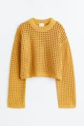H&M Pullover in Pointellestrick Gelb Größe S. Farbe: Yellow