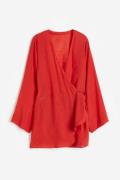 H&M Strandkleid im Wickelschnitt Rot, Strandkleidung in Größe S. Farbe...