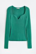 H&M Geripptes Strickshirt Türkis, Tops in Größe XXL. Farbe: Turquoise