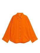 Arket Leinenhemd Orange, Freizeithemden in Größe 34