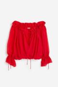 H&M Off-Shoulder-Bluse Rot, Blusen in Größe S. Farbe: Red