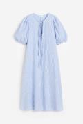 H&M Kleid aus einer Leinenmischung mit Bindebändern Blau/Gestreift, Al...