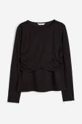H&M MAMA Stillshirt aus Jersey Schwarz, Tops in Größe S. Farbe: Black